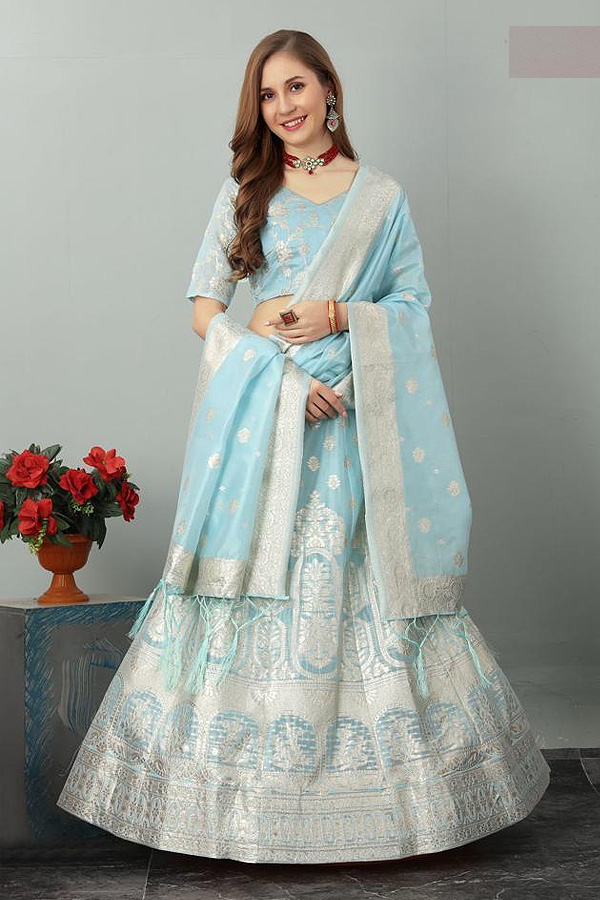 Organza Banarasi Lehenga