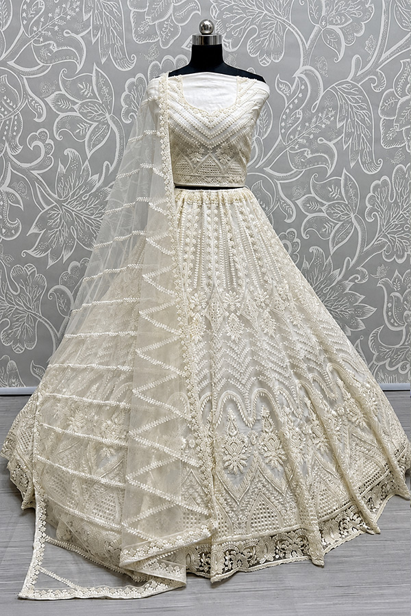 Perfect Partywear Full of Motif Handwork Designer Lehenga Choli