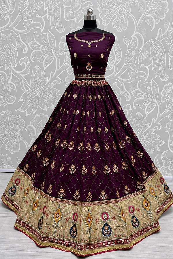 Gadhwal Silk Crafted Bandhani Print Dupatta Lehenga Choli