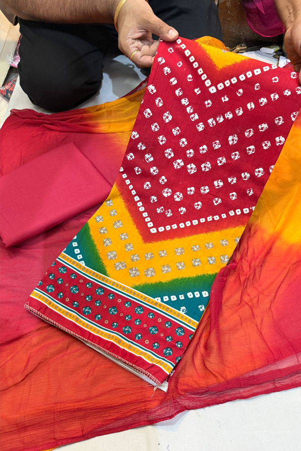 Canbric cotton suite with dupatta