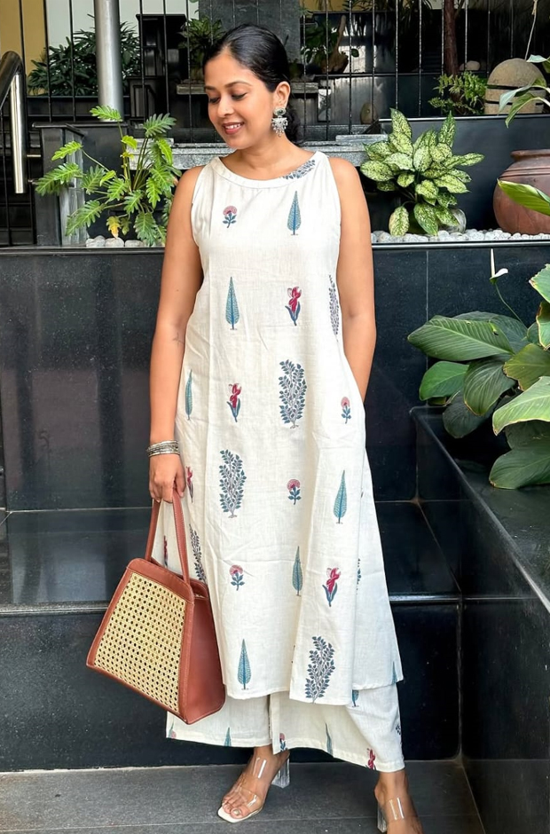 Pure Cotton kurti with hand embroidery