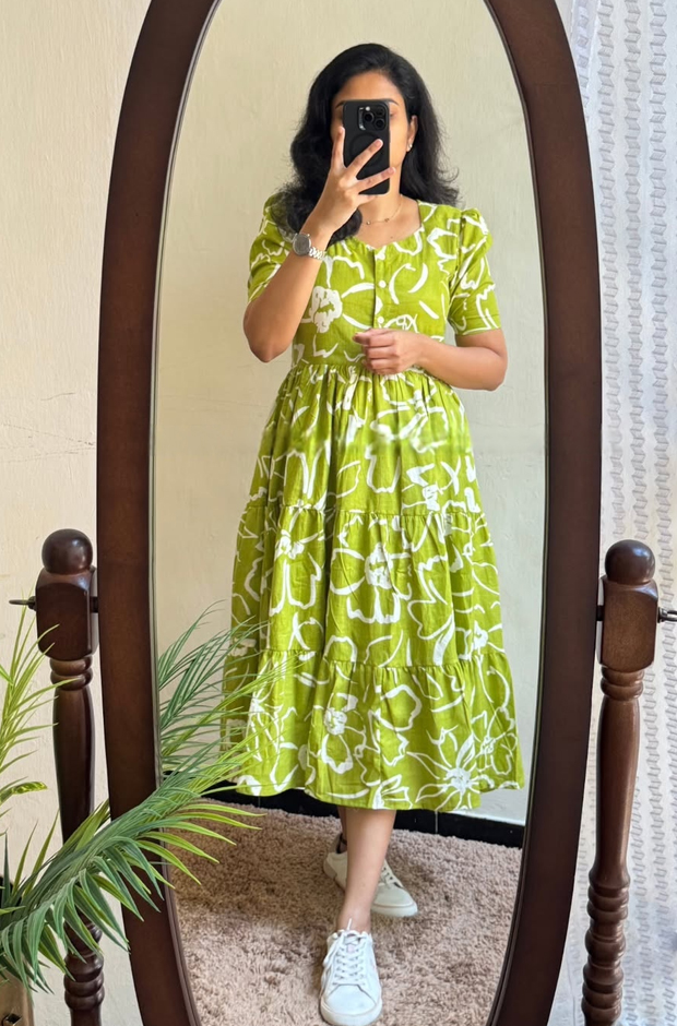 Pure Cotton midi kurti with hand embroidery